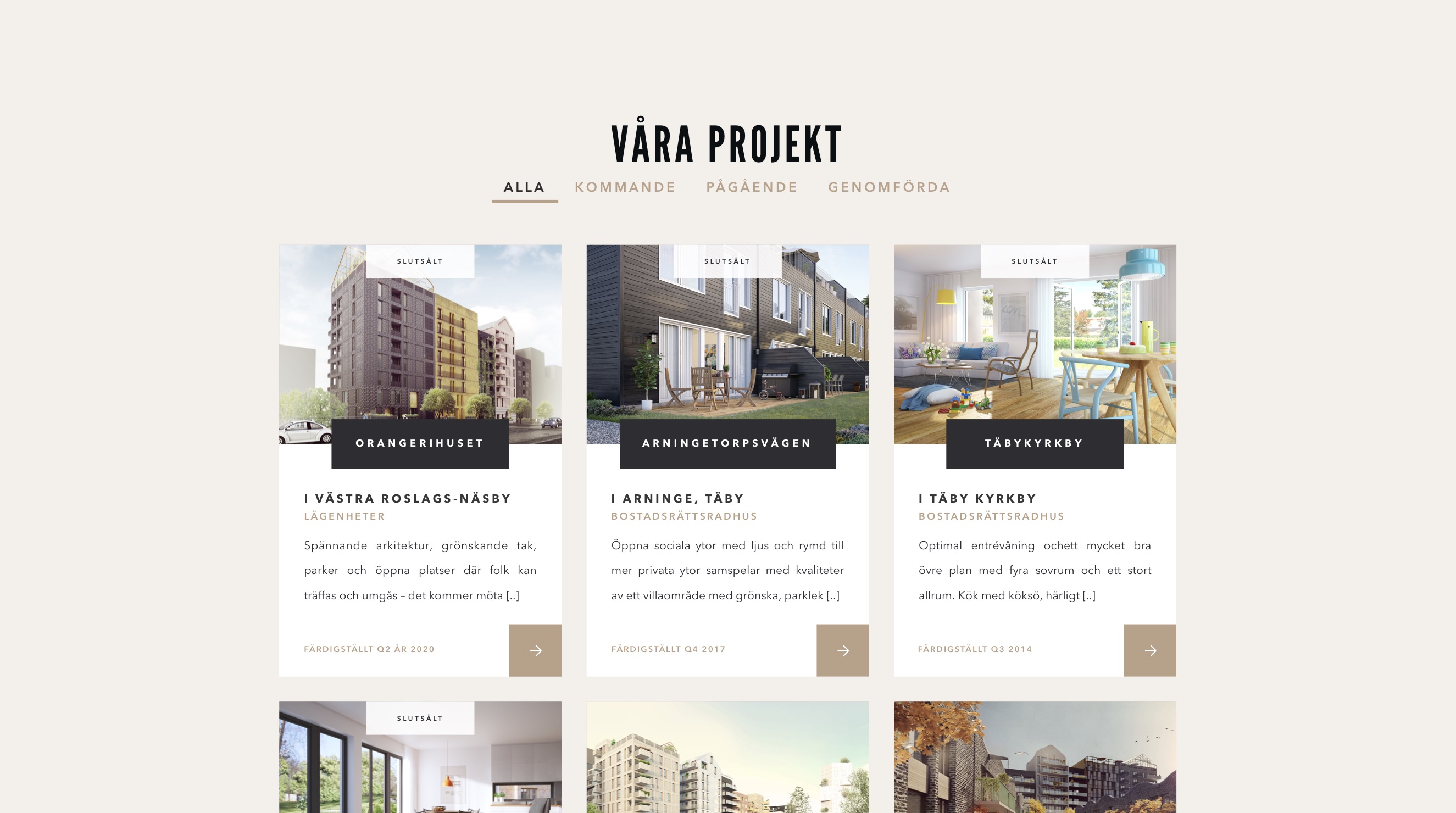 Stadsvillan project list design